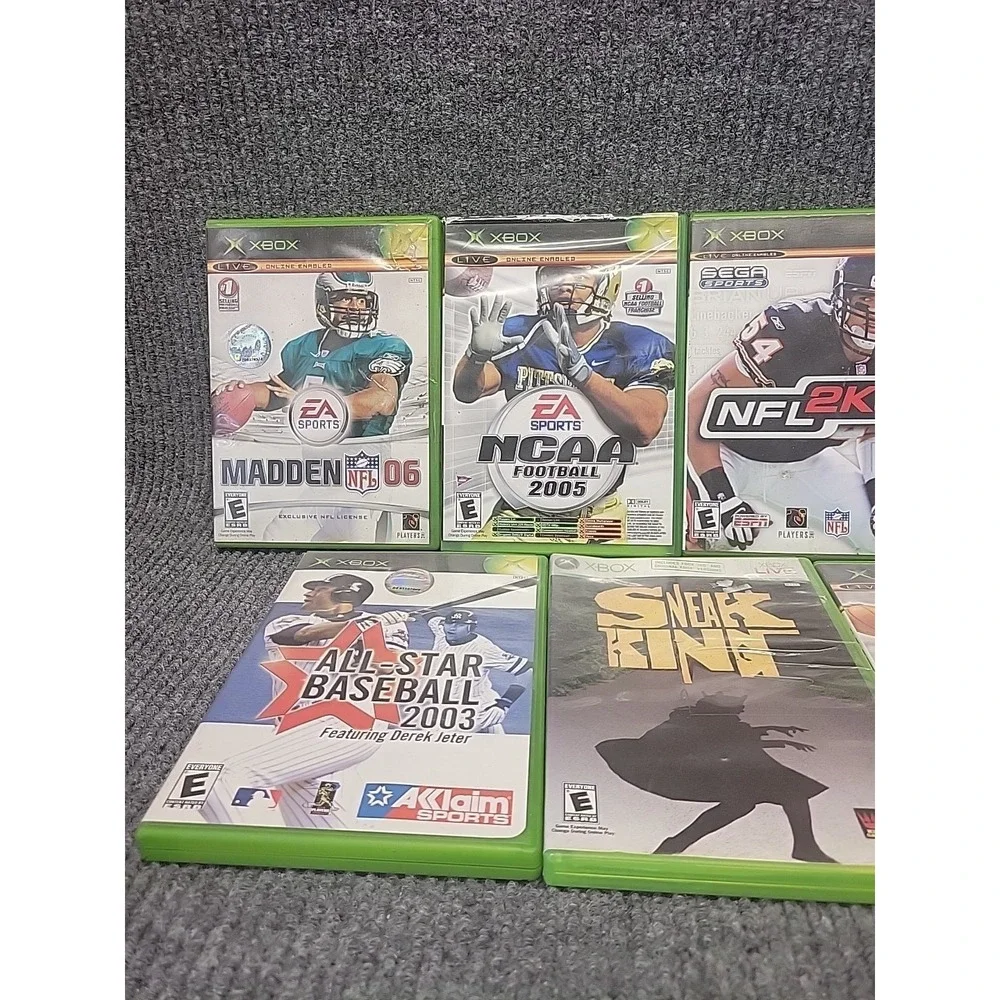 Xbox Sports Game Lot of 7 Madden NCAA NFL 2K NBA 2K Sneak King All-Star Baseball